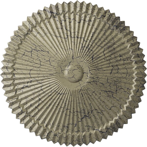 Ekena Millwork Shakuras Ceiling Medallion (Fits Canopies up to 5"), Hand-Painted Castle Stone Crackle, 24"OD x 3"P CM24SHCSC - main